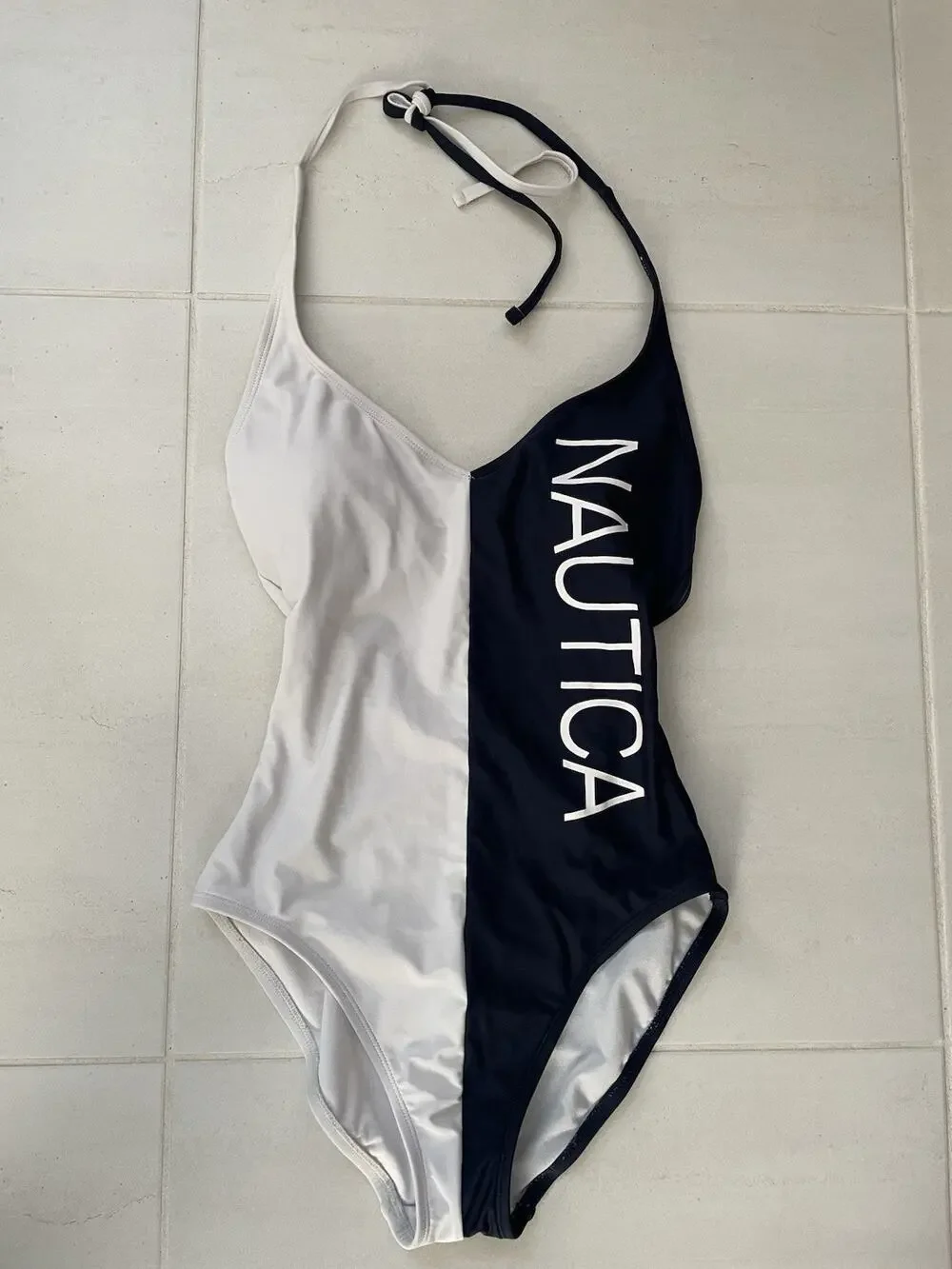 Nautica Swim One Piece Swimsuit Logo Sporty Retro Chic Minimalist